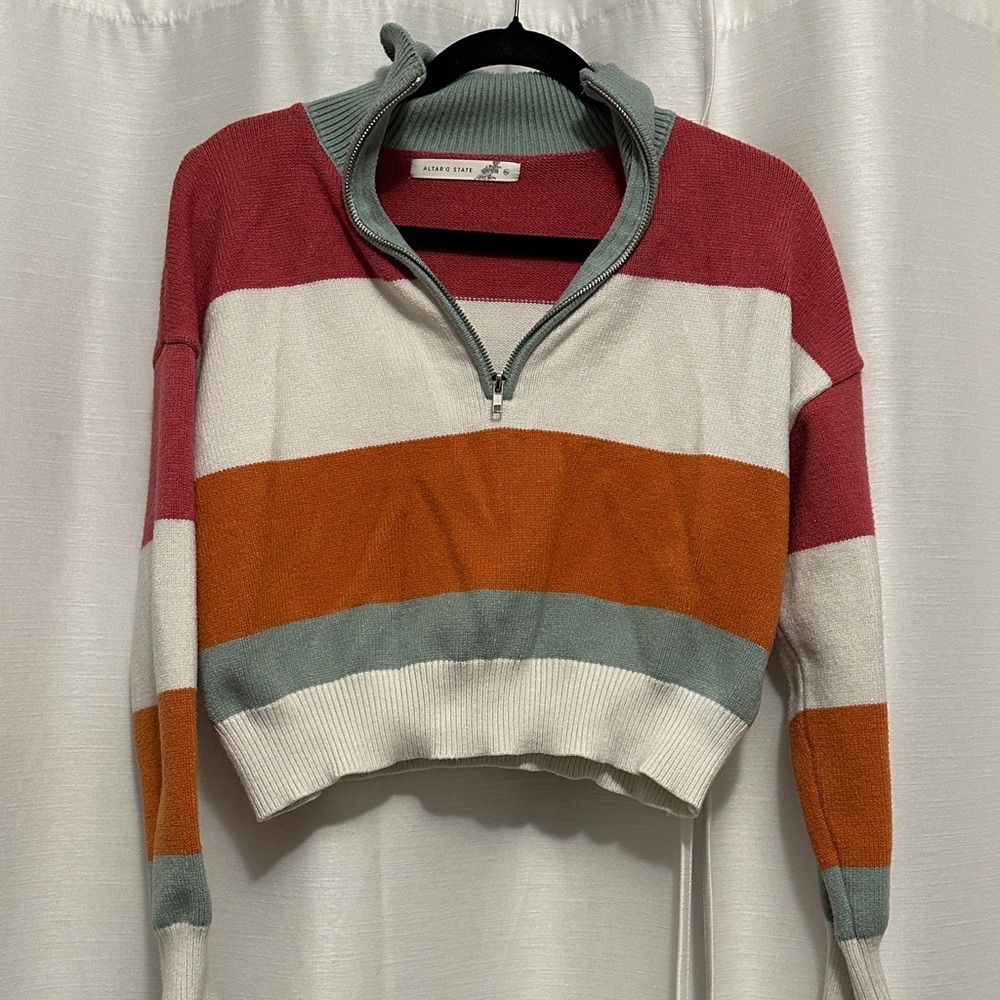 Altr’d State Color Block Half-Zip Sweater